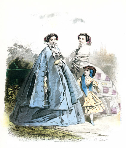 1859年6月 ジャーナル・ド・ドモワゼル誌 [ポーケ兄弟, ファッション・プレート全集3 19世紀中期より] パブリックドメイン画像 