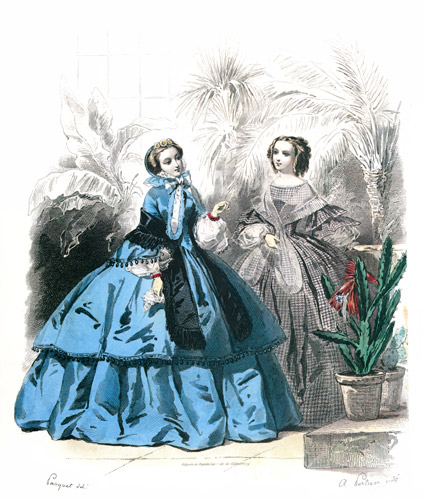 1859年9月 ジャーナル・ド・ドモワゼル誌 [ポーケ兄弟, ファッション・プレート全集3 19世紀中期より] パブリックドメイン画像 