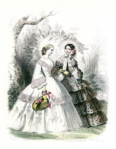 1857年8月 ジャーナル・ド・ドモワゼル誌 [ポーケ兄弟, ファッション・プレート全集3 19世紀中期より]のサムネイル画像