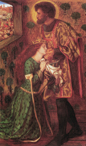 聖ゲオルギウスとサブラ姫 [ダンテ・ゲイブリエル・ロセッティ, 1862年, Dante Gabriel Rossettiより] パブリックドメイン画像 