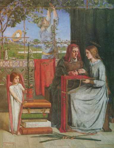 The Girlhood of Mary Virgin [Dante Gabriel Rossetti, 1848-1849, from Dante Gabriel Rossetti]
