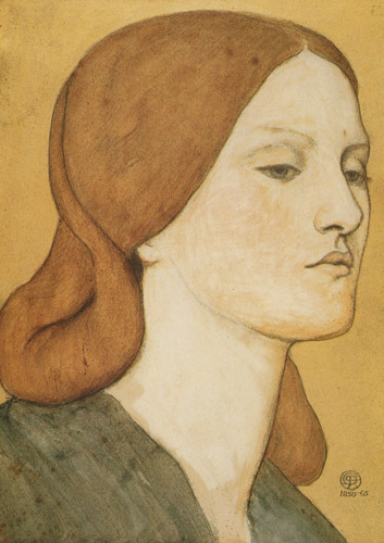 エリザベス・シダルの肖像 [ダンテ・ゲイブリエル・ロセッティ, 1850-1865年, Dante Gabriel Rossettiより] パブリックドメイン画像 