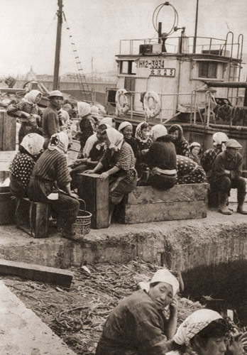 釧路の魚河岸 [三堀家義, 1953年, アサヒカメラ 1953年11月号より] パブリックドメイン画像 