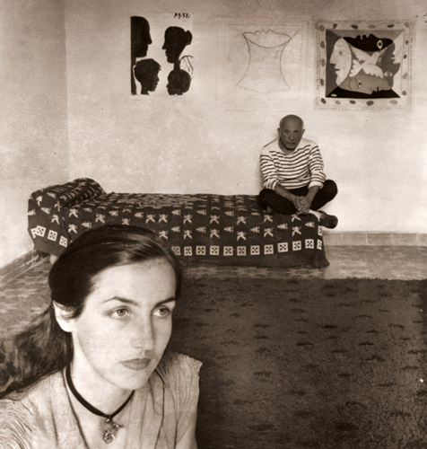 ピカソと彼の妻 [ロベール・ドアノウ, アサヒカメラ 1954年12月号より] パブリックドメイン画像 