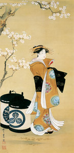 A Courtesan under a Cherry Tree [Utagawa Toyoharu, 1781-1801, from Ukiyo-e Masterpieces in European Collections: The British Museum I] Thumbnail Images