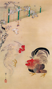 闘鶏図 [鳥文斎栄之, 1804-1830年, 秘蔵浮世絵大観 第1巻 大英博物館Iより]のサムネイル画像