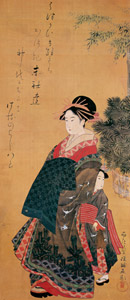 A Courtesan and her Attendant on a New Year Visit [Kubo Shunman ,  from Ukiyo-e Masterpieces in European Collections: The British Museum I] Thumbnail Images