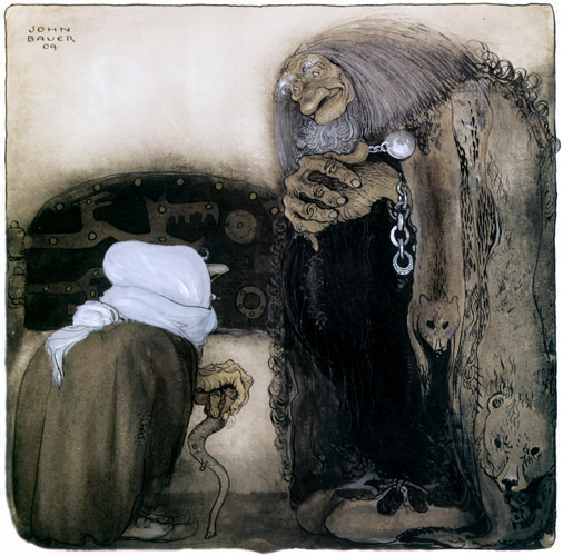 The Four Big Trolls and Little Peter Pastureman 2 [John Bauer,  from Swedish Folk Tales]