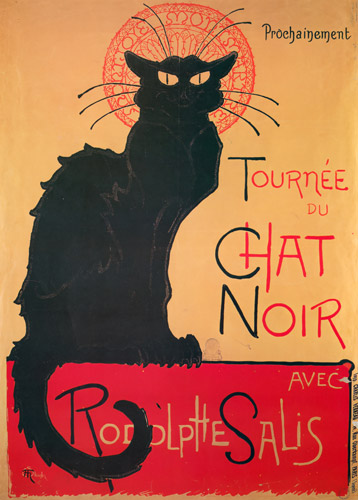 ルドルフ・サリの黒猫の巡業 [テオフィル・アレクサンドル・スタンラン, 1896年, ベルエポックの巴里展より] パブリックドメイン画像 