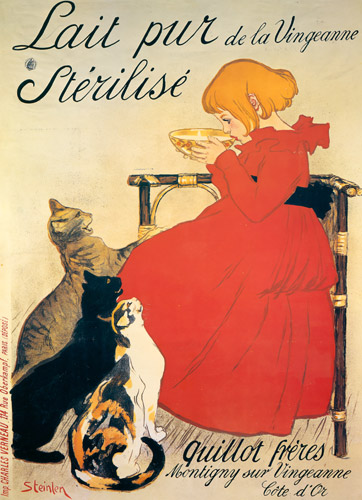 ヴァンジャンヌの牛乳 [テオフィル・アレクサンドル・スタンラン, 1894年, ベルエポックの巴里展より] パブリックドメイン画像 