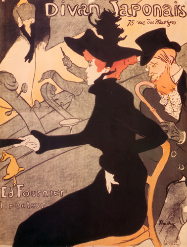 ディヴァン･ジャポネ [アンリ・ド・トゥールーズ＝ロートレック, 1892年, ベルエポックの巴里展より] パブリックドメイン画像 