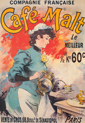 マルト・コーヒー [リュシアン・ルフェーブル, 1892年, ベルエポックの巴里展より] パブリックドメイン画像 