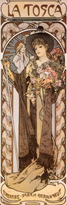 トスカ – サラ・ベルナール劇場 [アルフォンス・ミュシャ, 1899年, ベルエポックの巴里展より]のサムネイル画像
