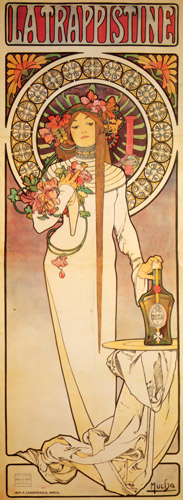 トラピスティン酒 [アルフォンス・ミュシャ, 1897年, ベルエポックの巴里展より] パブリックドメイン画像 