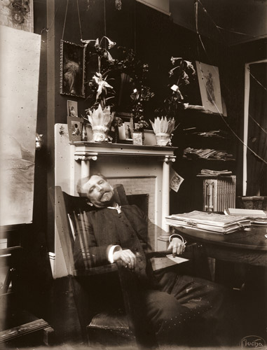 二重写しの自画像 [アルフォンス・ミュシャ, 1905年頃, 「ミュシャが愛した光と時代」展より] パブリックドメイン画像 