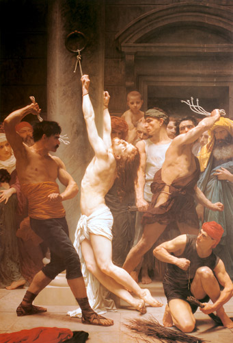 キリストの鞭打ち [ウィリアム・アドルフ・ブグロー, 1880年, Bouguereauより] パブリックドメイン画像 