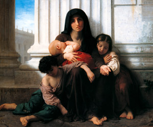 貧乏家族（慈愛） [ウィリアム・アドルフ・ブグロー, 1865年, Bouguereauより]のサムネイル画像