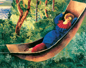 ハンモックの婦人 [モイズ・キスリング, 1918年, マリー・ローランサンとその時代展より]のサムネイル画像
