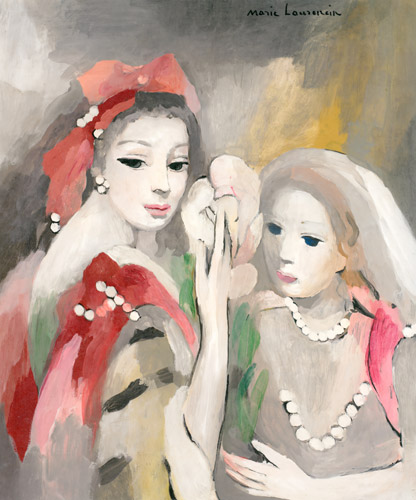 モンテスバンとラヴァリエール [マリー・ローランサン, 1953年, マリー・ローランサンとその時代展より] パブリックドメイン画像 