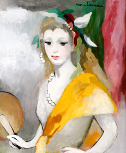 扇をもつ若い女 [マリー・ローランサン, 1950年, マリー・ローランサンとその時代展より]のサムネイル画像