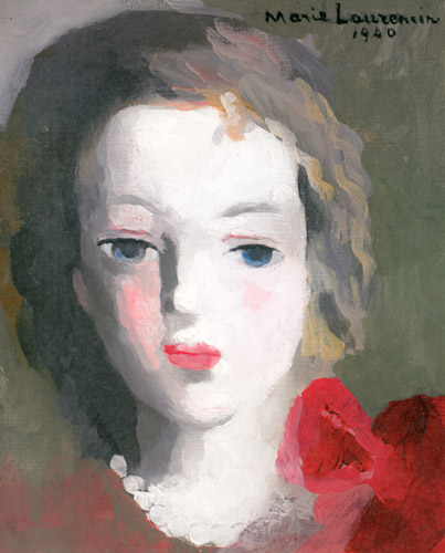 女の顔 [マリー・ローランサン, 1940年, マリー・ローランサンとその時代展より] パブリックドメイン画像 