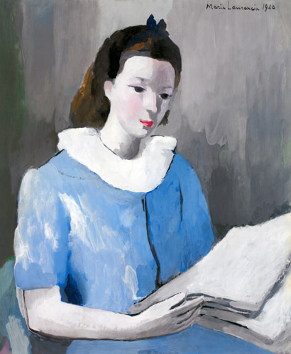 シュザンヌ・モロー（青い服） [マリー・ローランサン, 1940年, マリー・ローランサンとその時代展より] パブリックドメイン画像 