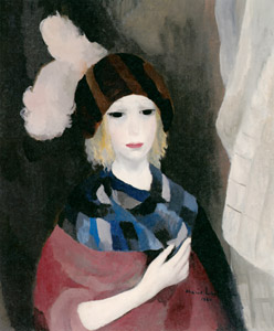 羽根飾りの帽子の女 （テイリア／タニア） [マリー・ローランサン, 1924年, マリー・ローランサンとその時代展より]のサムネイル画像