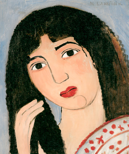 若い女の顔 [マリー・ローランサン, 1908-1909年, マリー・ローランサンとその時代展より] パブリックドメイン画像 