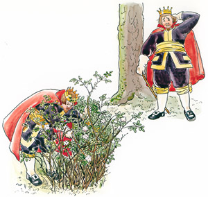 Plate 6 (The King Looking for the Princess) [Elsa Beskow,  from Princess Sylvie] Thumbnail Images