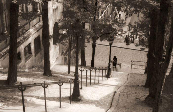 モンマルトルの石段 [五所平之助, アサヒカメラ 1953年12月号より] パブリックドメイン画像 