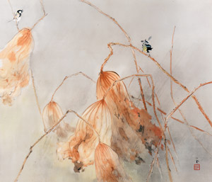 しぐるる池 [竹内栖鳳, 1941年, 竹内栖鳳展 近代日本画の巨人より]のサムネイル画像