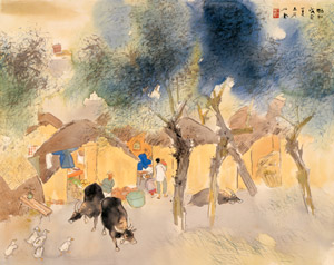 柳蔭雑居 [竹内栖鳳, 1938年, 竹内栖鳳展 近代日本画の巨人より]のサムネイル画像
