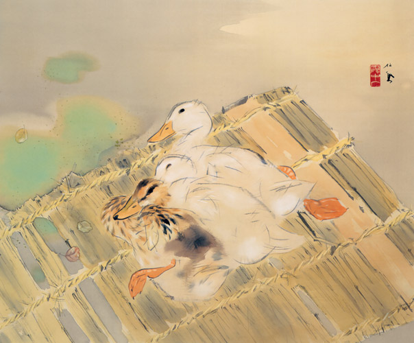 朝寒 [竹内栖鳳, 1937年, 竹内栖鳳展 近代日本画の巨人より] パブリックドメイン画像 