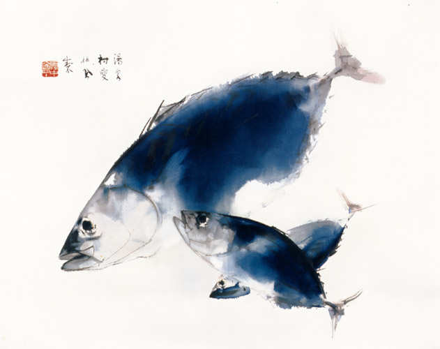 松魚 [竹内栖鳳, 1937年, 竹内栖鳳展 近代日本画の巨人より] パブリックドメイン画像 