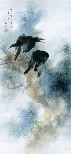 驟雨一過 [竹内栖鳳, 1935年, 竹内栖鳳展 近代日本画の巨人より] パブリックドメイン画像 