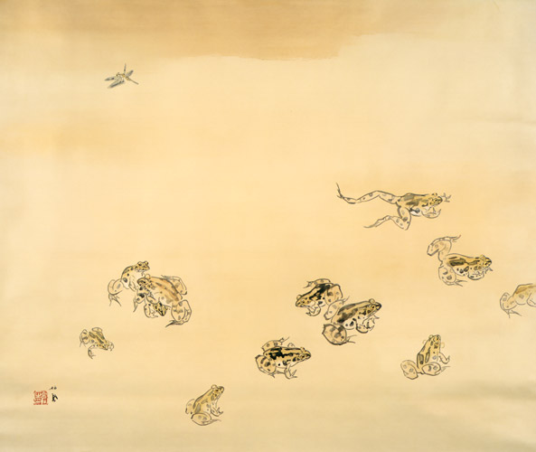 蛙と蜻蛉 [竹内栖鳳, 1934年, 竹内栖鳳展 近代日本画の巨人より] パブリックドメイン画像 