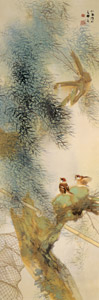 薫風稚雀 [竹内栖鳳, 1928年, 竹内栖鳳展 近代日本画の巨人より]のサムネイル画像