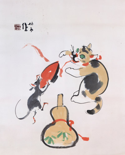 酔興 [竹内栖鳳, 1924年, 竹内栖鳳展 近代日本画の巨人より] パブリックドメイン画像 