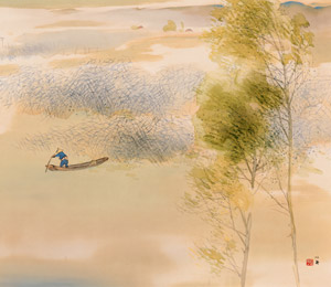 潮来風色 [竹内栖鳳, 1931年, 竹内栖鳳展 近代日本画の巨人より]のサムネイル画像