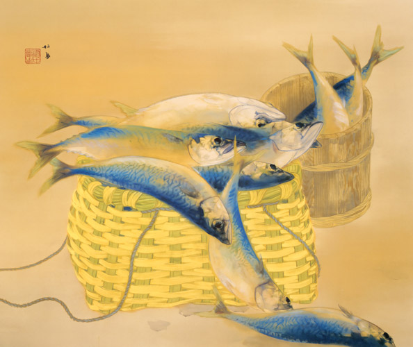 鯖 [竹内栖鳳, 1925年, 竹内栖鳳展 近代日本画の巨人より] パブリックドメイン画像 