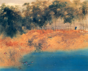 林塘雪寒 [竹内栖鳳, 1926年, 竹内栖鳳展 近代日本画の巨人より]のサムネイル画像