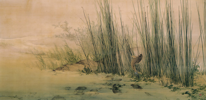池塘浪静 [竹内栖鳳, 1892年頃, 竹内栖鳳展 近代日本画の巨人より] パブリックドメイン画像 