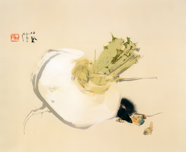 Turnip with Mouse [Takeuchi Seihō, 1935, from Takeuchi Seiho: Masterpiece Collection]