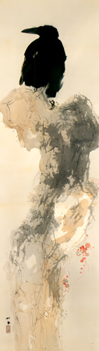 Crow in Autumn Wind [Takeuchi Seihō, c.1926, from Takeuchi Seiho: Masterpiece Collection]