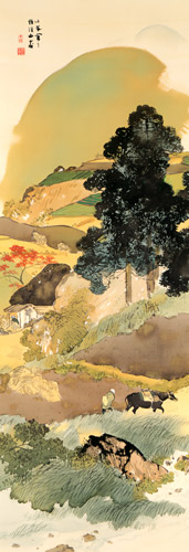 Mountain Village in Autumn [Takeuchi Seihō, c.1918, from Takeuchi Seiho: Masterpiece Collection]
