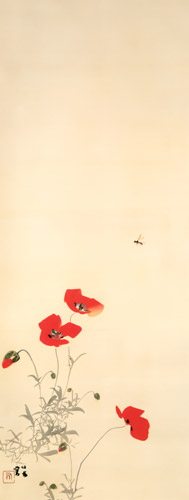Red Poppies [Takeuchi Seihō, c.1916, from Takeuchi Seiho: Masterpiece Collection]