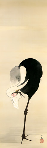 White-Naped Crane [Takeuchi Seihō, 1914, from Takeuchi Seiho: Masterpiece Collection]