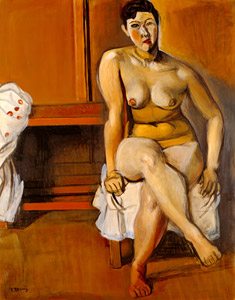 腰かけのポーズ [安井曾太郎, 1953, 生誕百年記念 安井曽太郎展より]のサムネイル画像