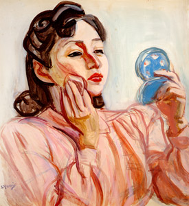化粧する女 [安井曾太郎, 1949, 生誕百年記念 安井曽太郎展より]のサムネイル画像