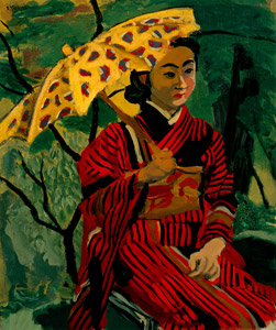 パラソルの女 [安井曾太郎, 1940年, 生誕百年記念 安井曽太郎展より]のサムネイル画像